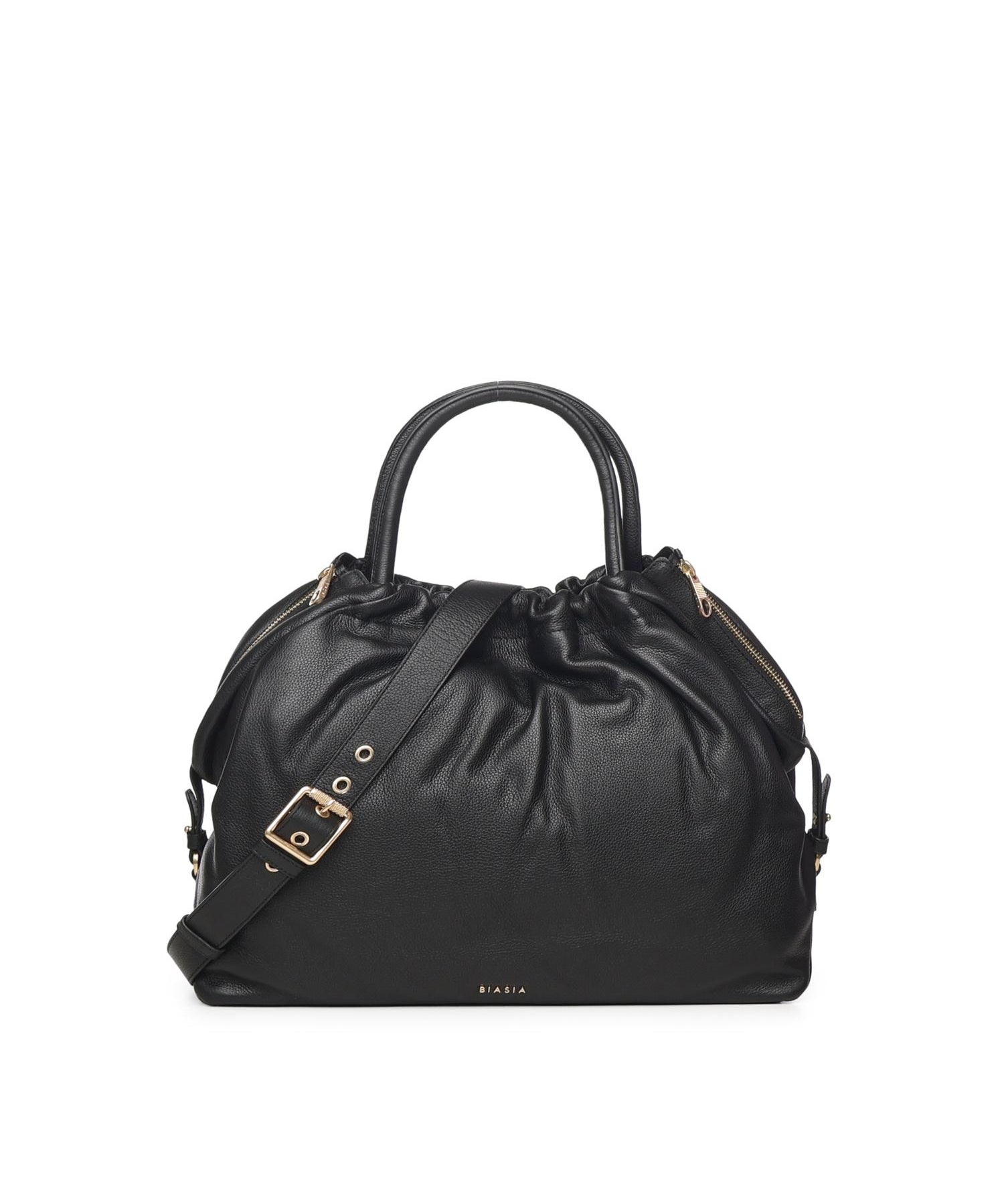 Borsa in pelle con logo<BR/> BIBP9E701 NERO BIASIA 