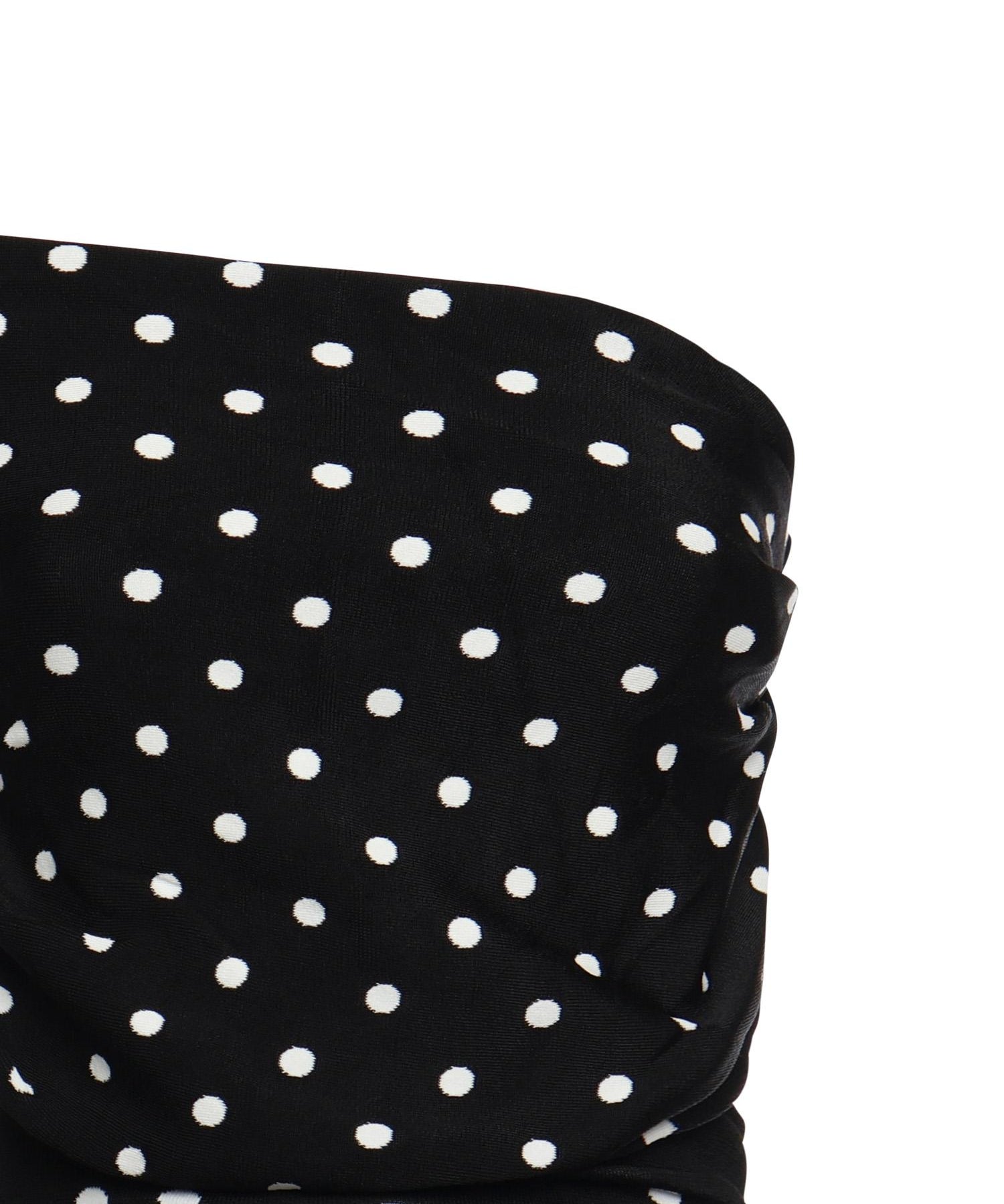 Abito midi in maglia drappeggiata a pois <BR/> RS26108MA B SELF-PORTRAIT 
