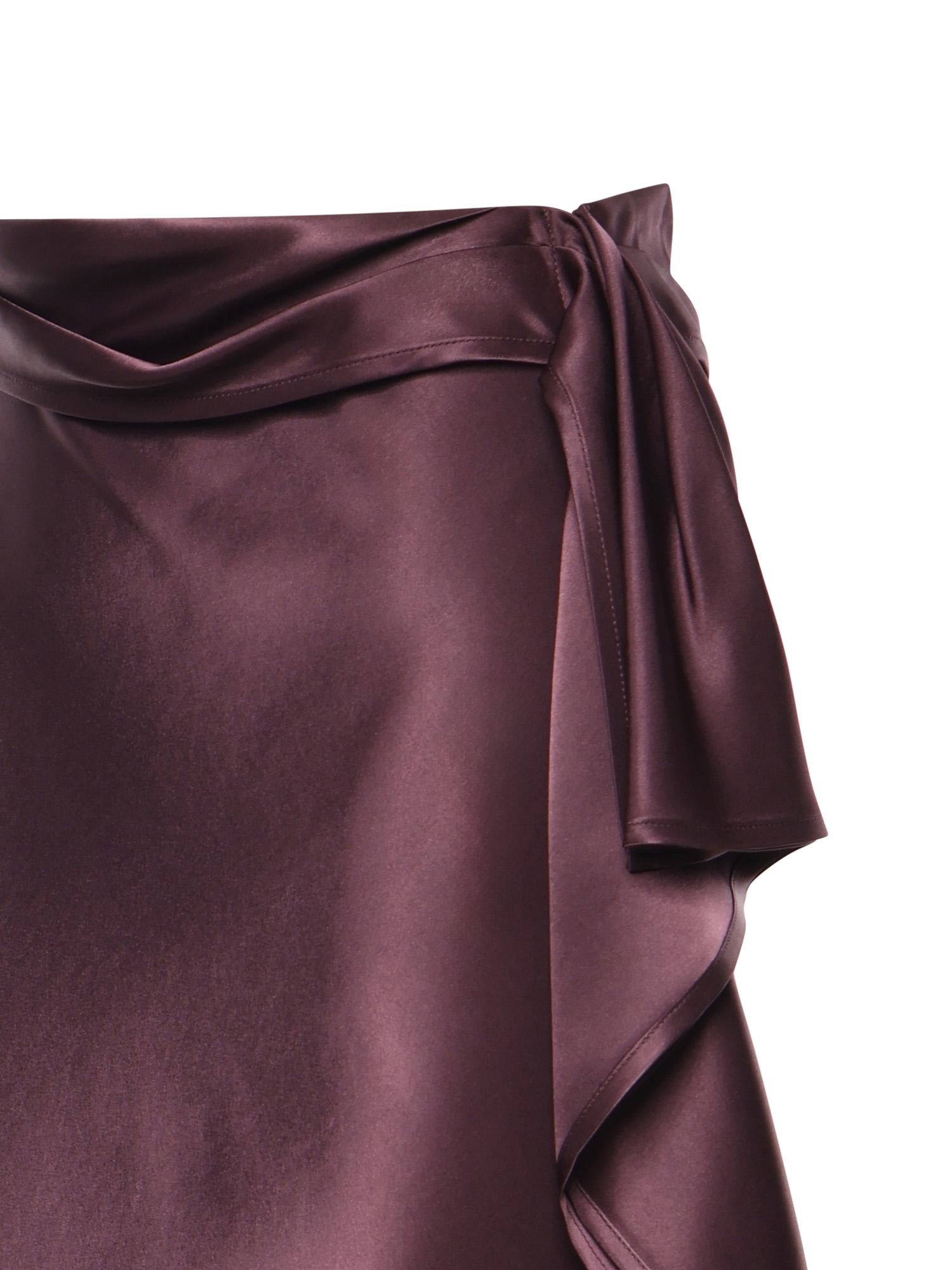 Gonna longuette asimmetrica in satin 106638 A1Y5R57 PINKO 