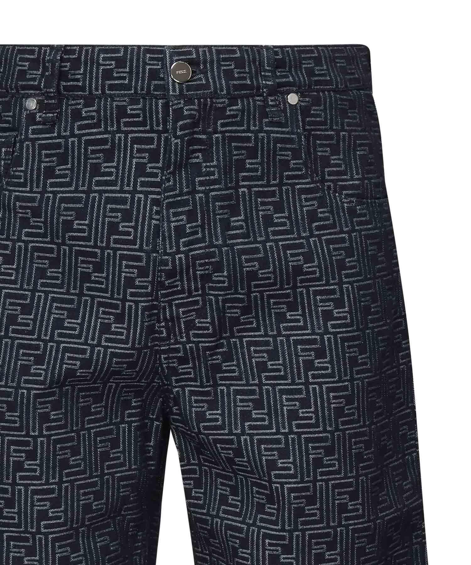 Pantaloncini in denim FF Jacquard FLP369 AUX4F0BUZ FENDI 