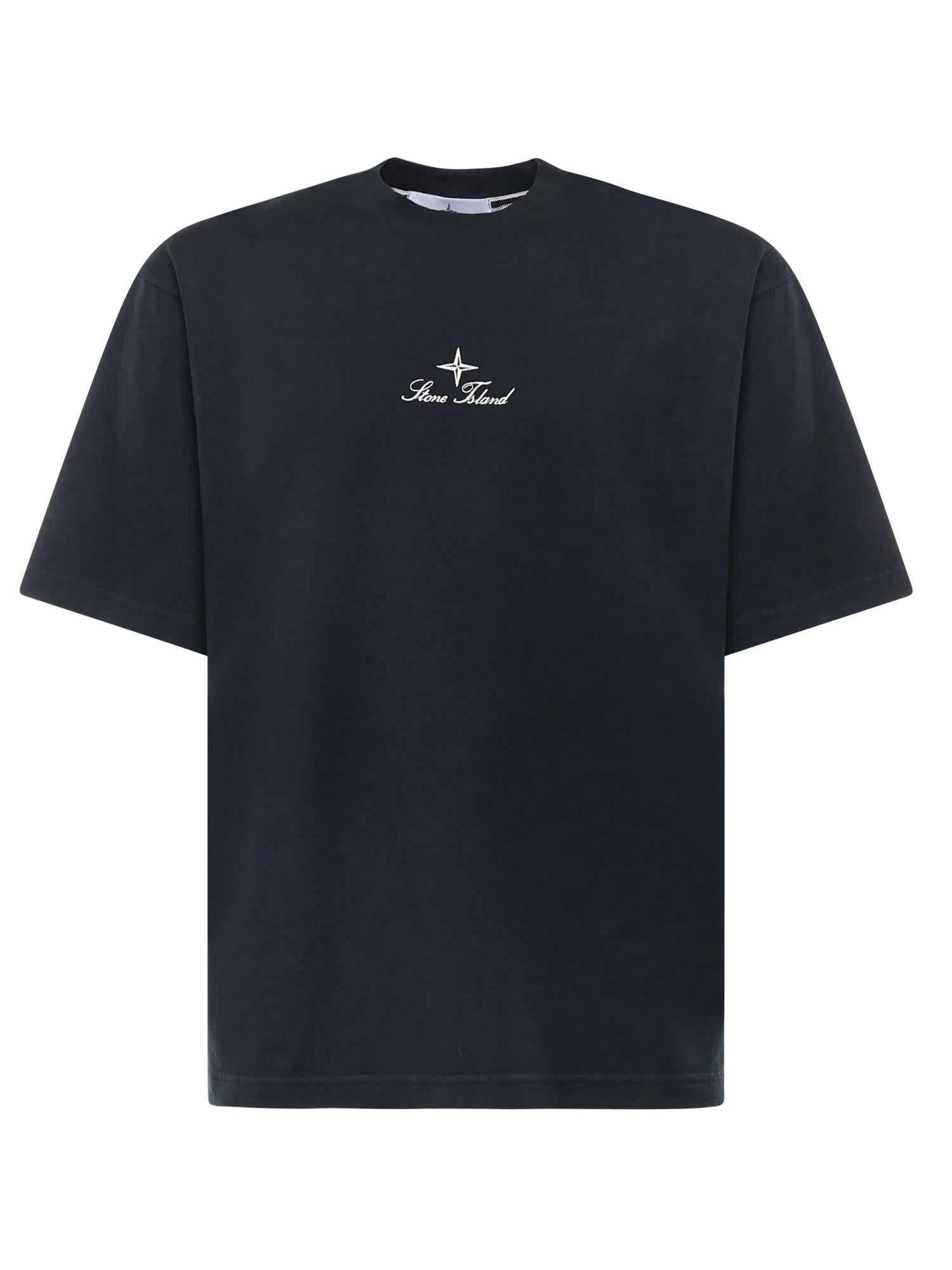 T-shirt con ricamo 'Multiaxial_Sashiko' K2S152100021 S0234V0020 STONE ISLAND 