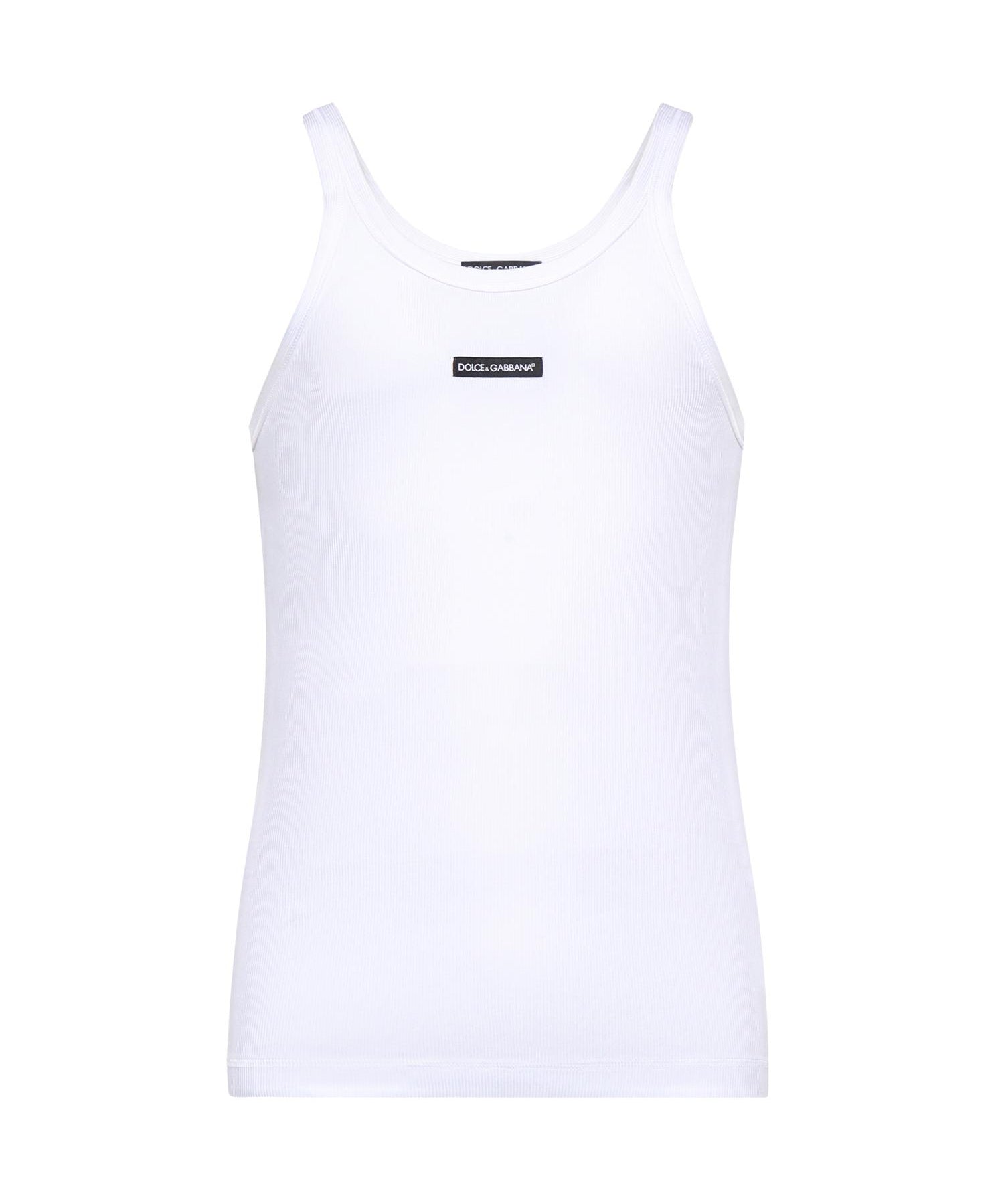 Canotta in cotone a coste G8PA8T G7P3IW0800 DOLCE & GABBANA 