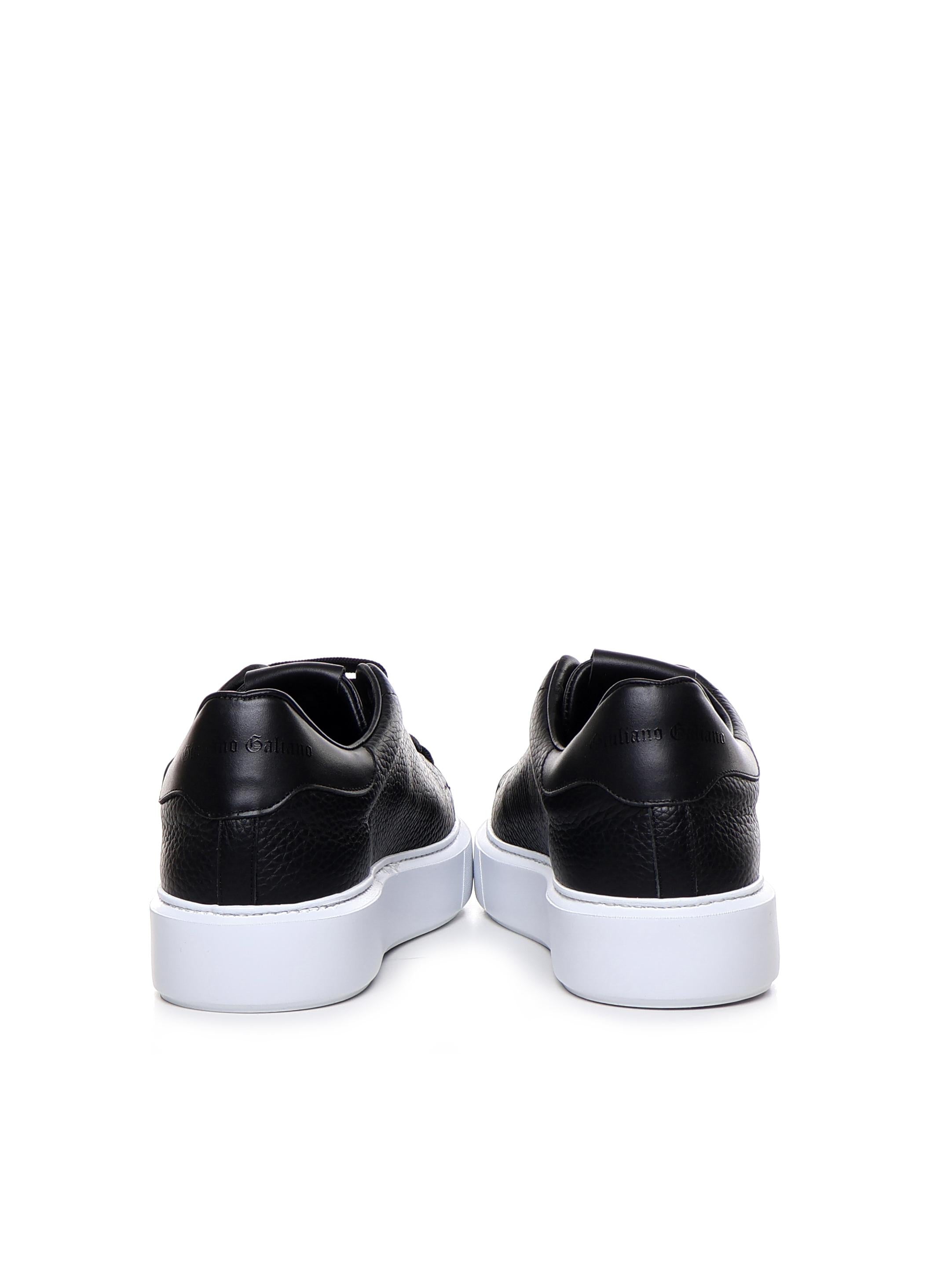 Sneakers Fire1 in pelle<BR/> FIRE 1 BOTTOLATOBLACK GIULIANO GALIANO 
