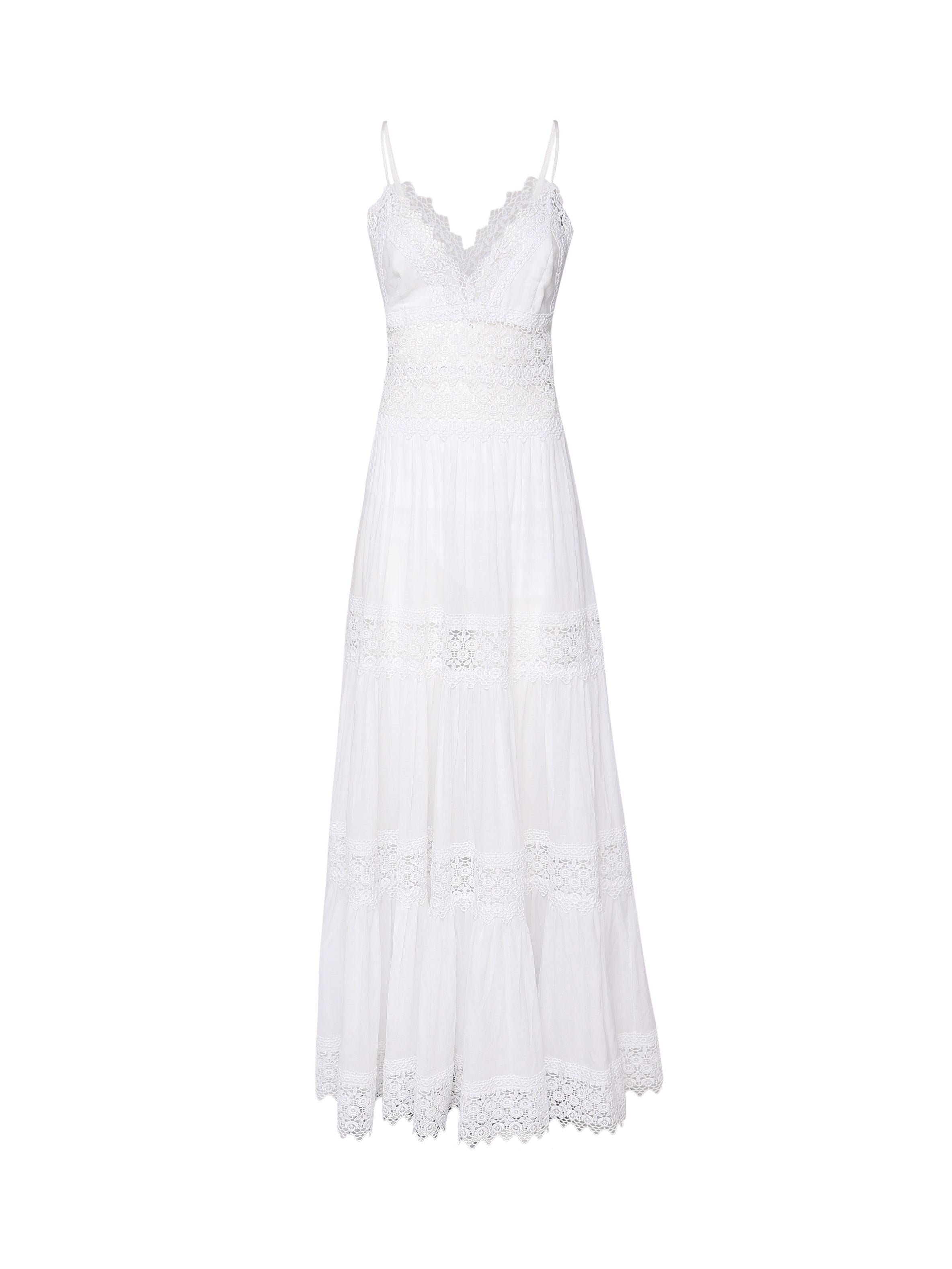 Abito maxi senza spalline in voile di misto cotone 201638 -WHITE CHARO RUIZ 