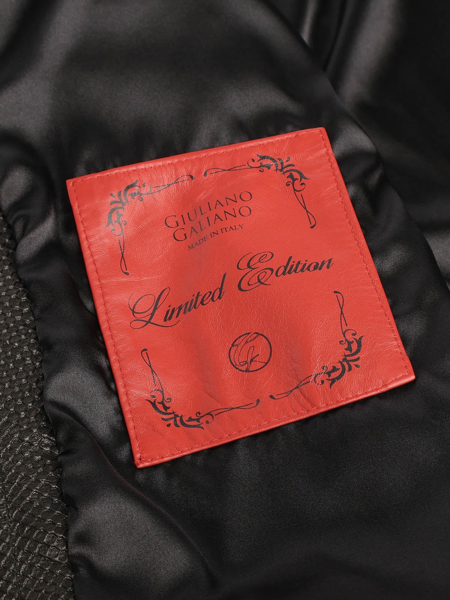 Giubbotto Julius in pelle<BR/> JULIUS CAESAR PITONENERO GIULIANO GALIANO 