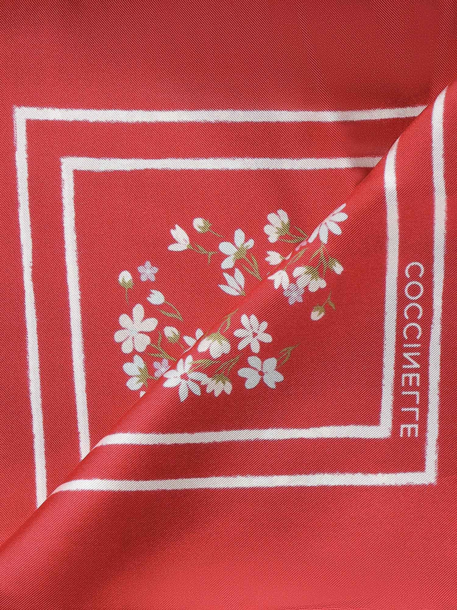 Foulard in seta con stampa E7UYE380101 M42 COCCINELLE 