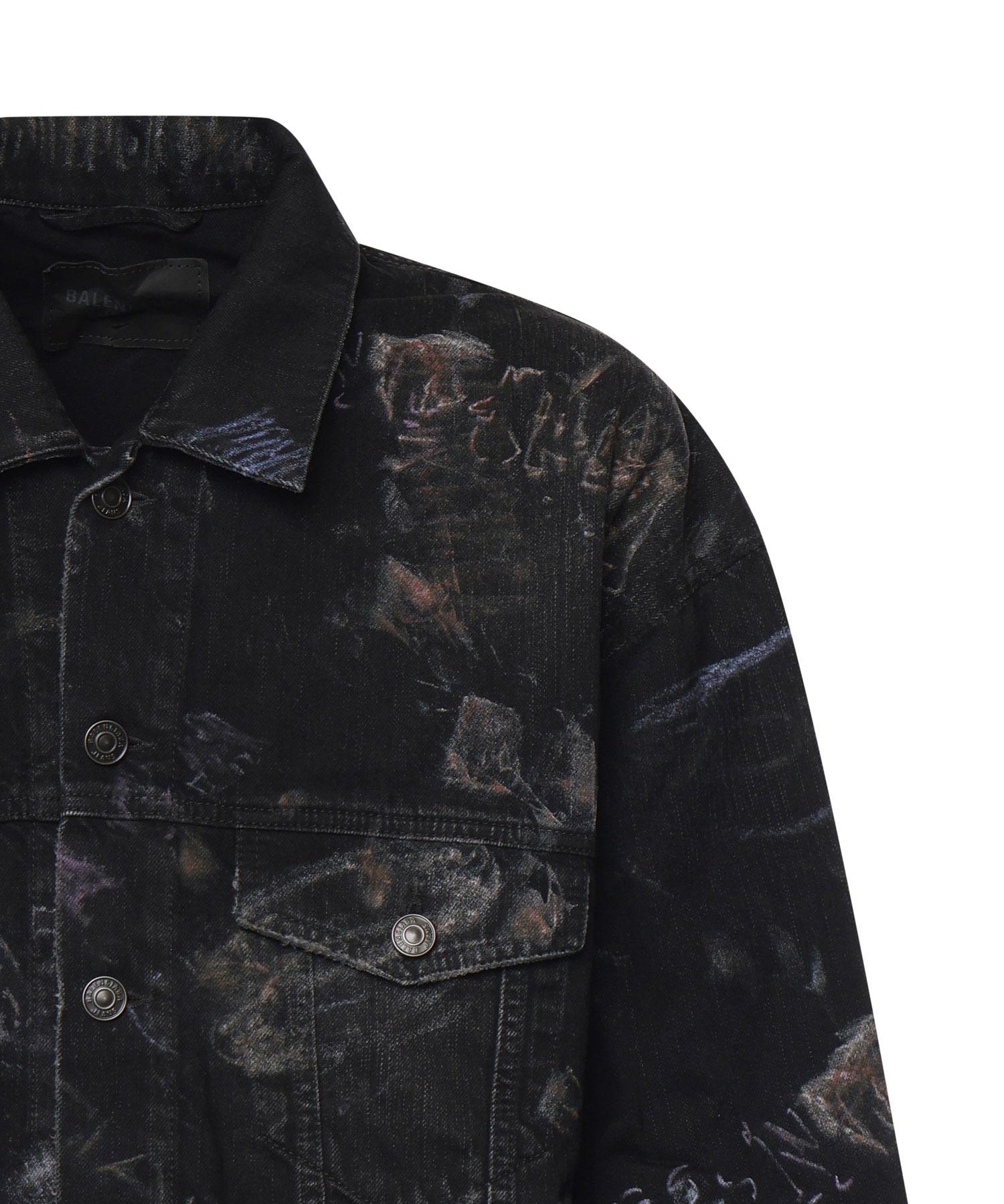Giacca in denim di cotone washed crayon allover 857181 TTWA81037 BALENCIAGA 