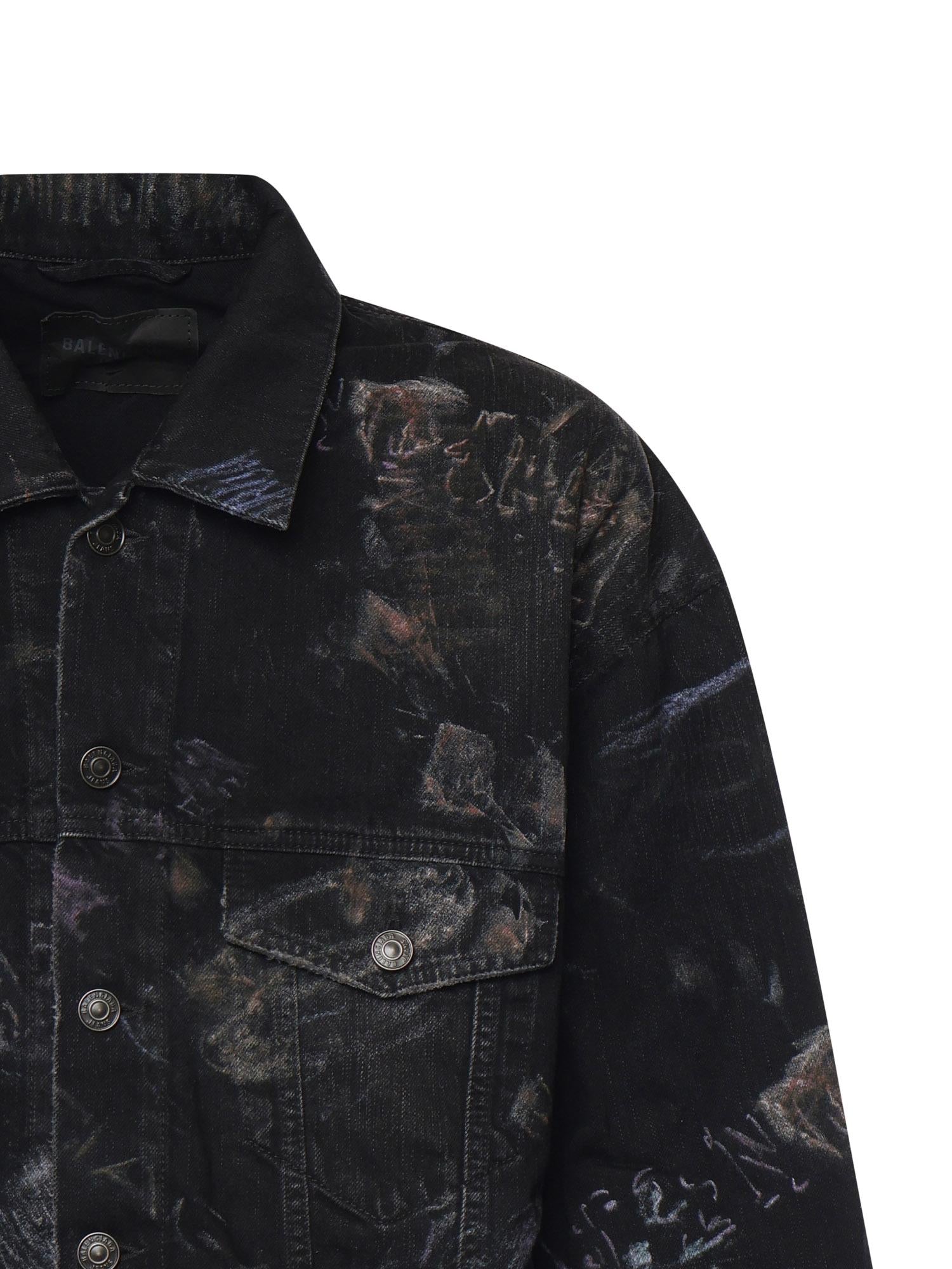 Giacca in denim di cotone washed crayon allover 857181 TTWA81037 BALENCIAGA 