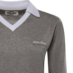 T-shirt in jersey con logo MJLA57 192QF052N MIU MIU 