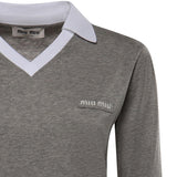 T-shirt in jersey con logo MJLA57 192QF052N MIU MIU 