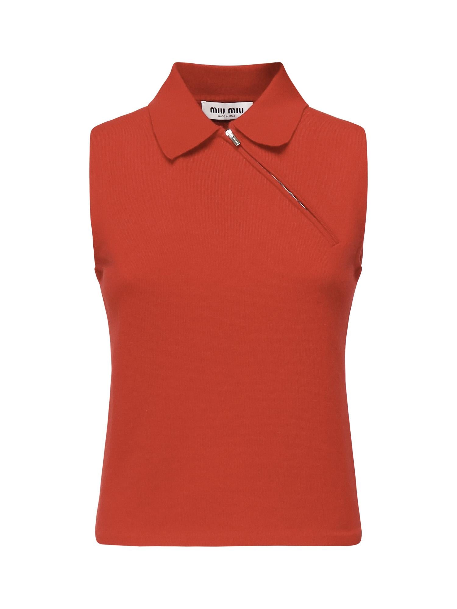 Polo smanicata in cashmere MML00D 18A9F0011 MIU MIU 