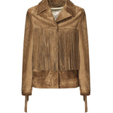 Giacca con frange in suede <BR/> GWP02368 P00216055678 GOLDEN GOOSE 