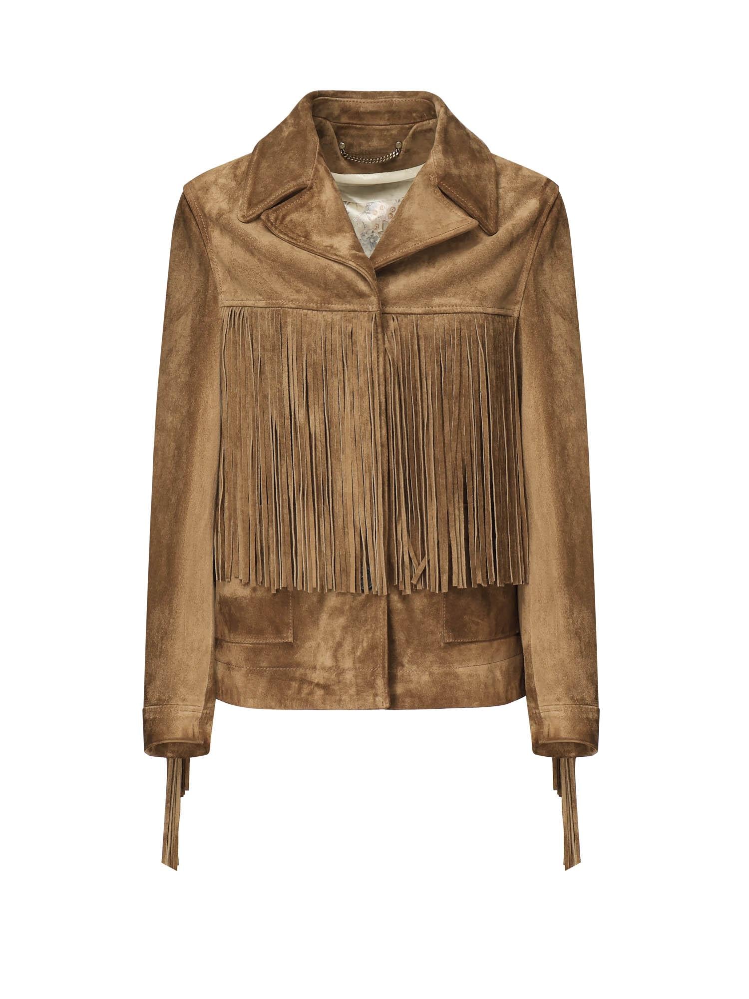 Giacca con frange in suede <BR/> GWP02368 P00216055678 GOLDEN GOOSE 