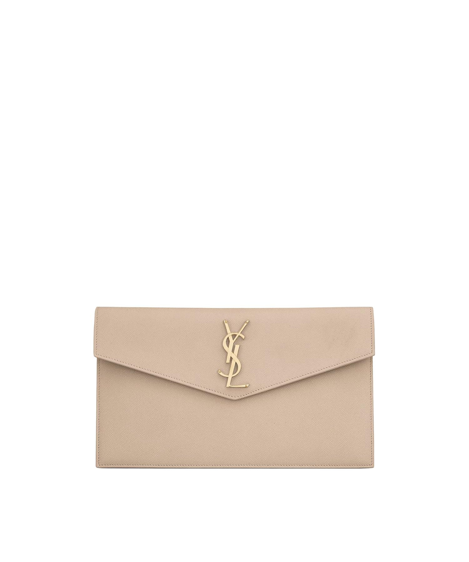 Pochette Uptown in pelle goffrata grain de poudre<BR/> 565739 1GF0J2721 SAINT LAURENT 