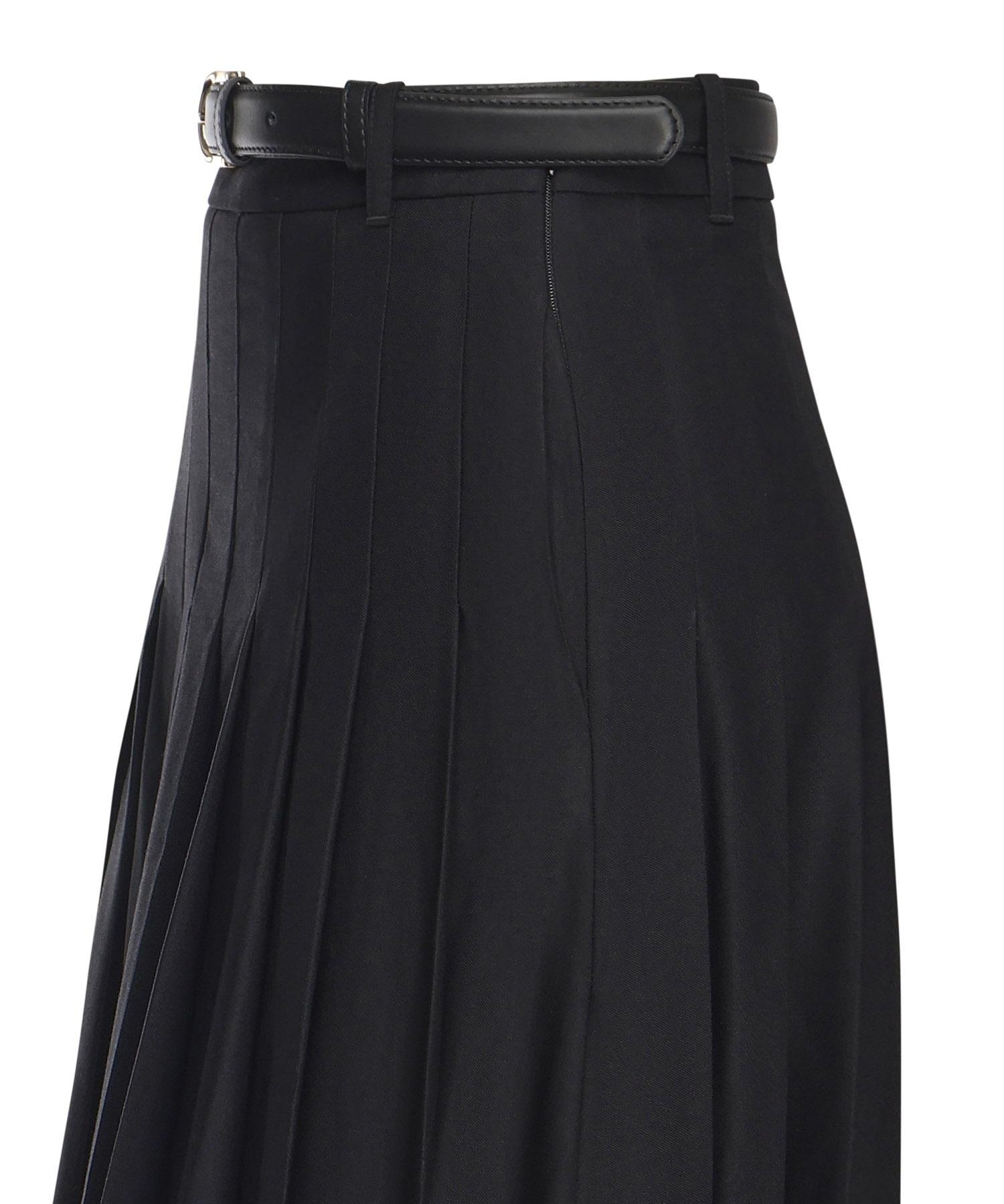 Gonna lunga plissettata in twill AW25107XSK B SELF-PORTRAIT 