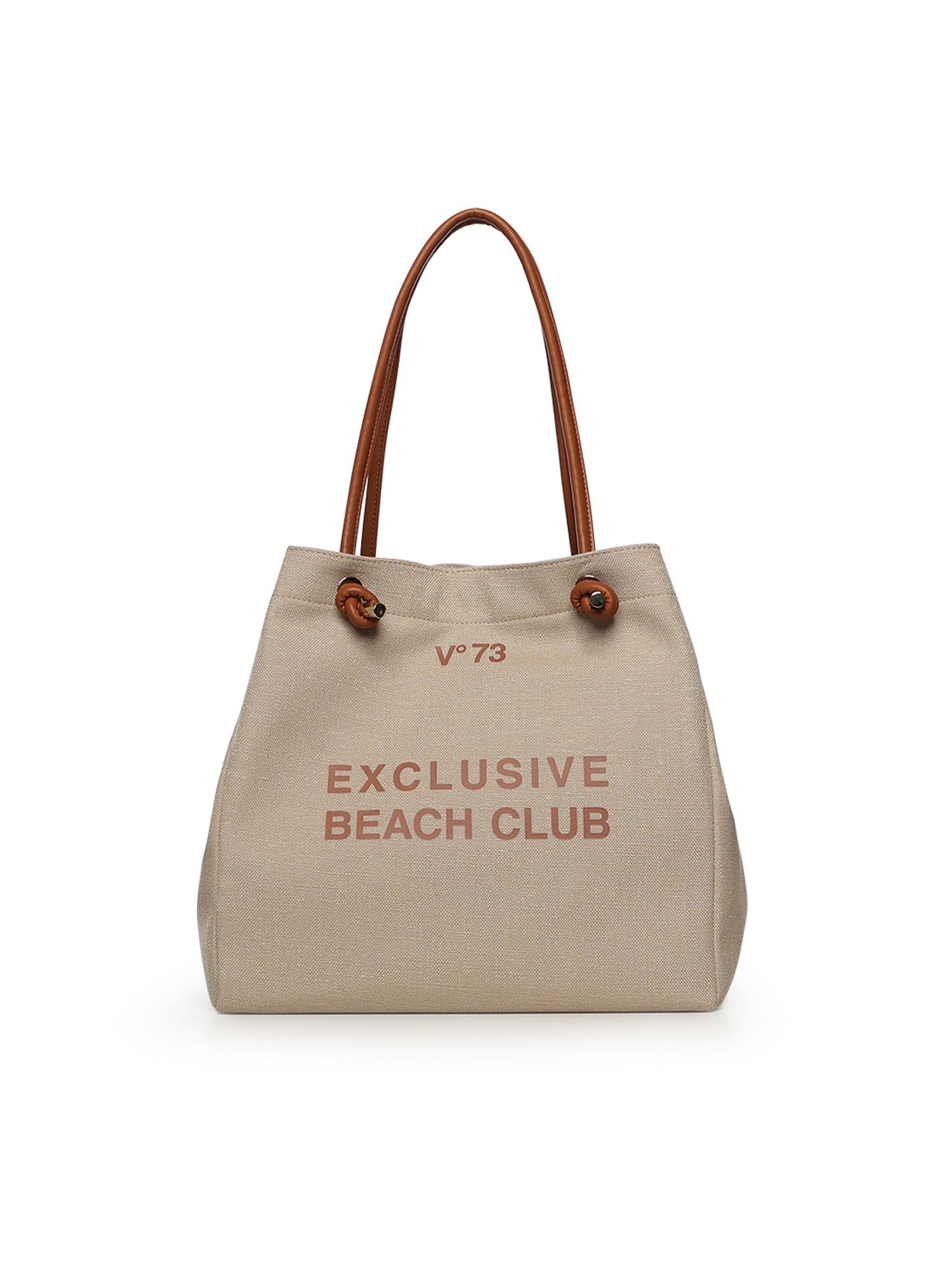 Borsa Exclusive con logo 73BS9QM01 EXCLUSIVENATURALE/CUOIO V° 73 