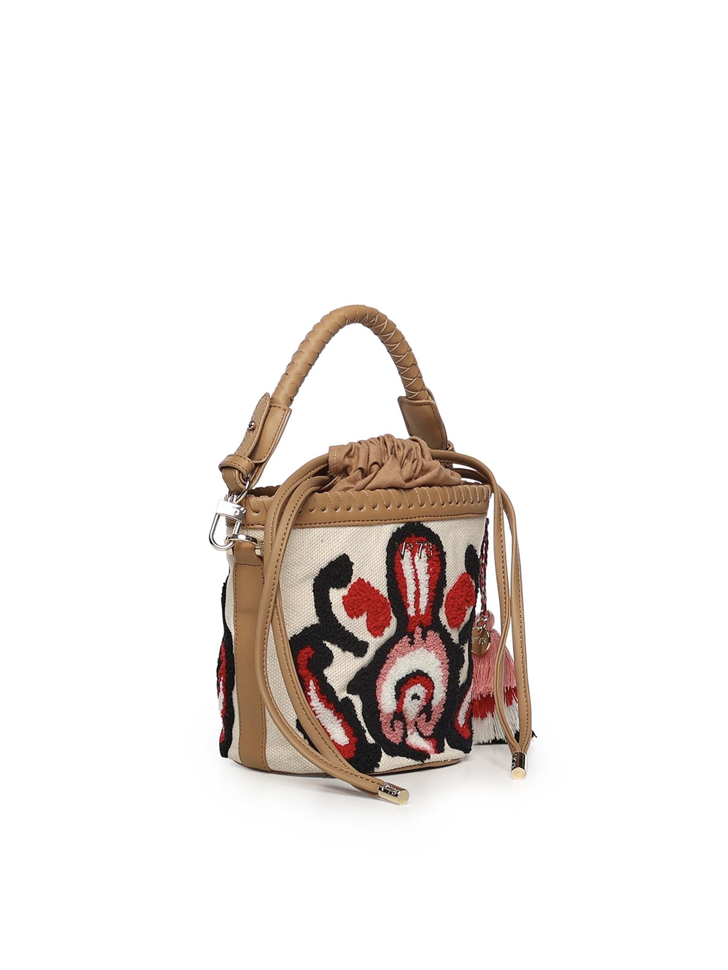Secchiello Marilena con logo 73BS9NA02 MARILENACUOIO/MULTICOLOR V° 73 