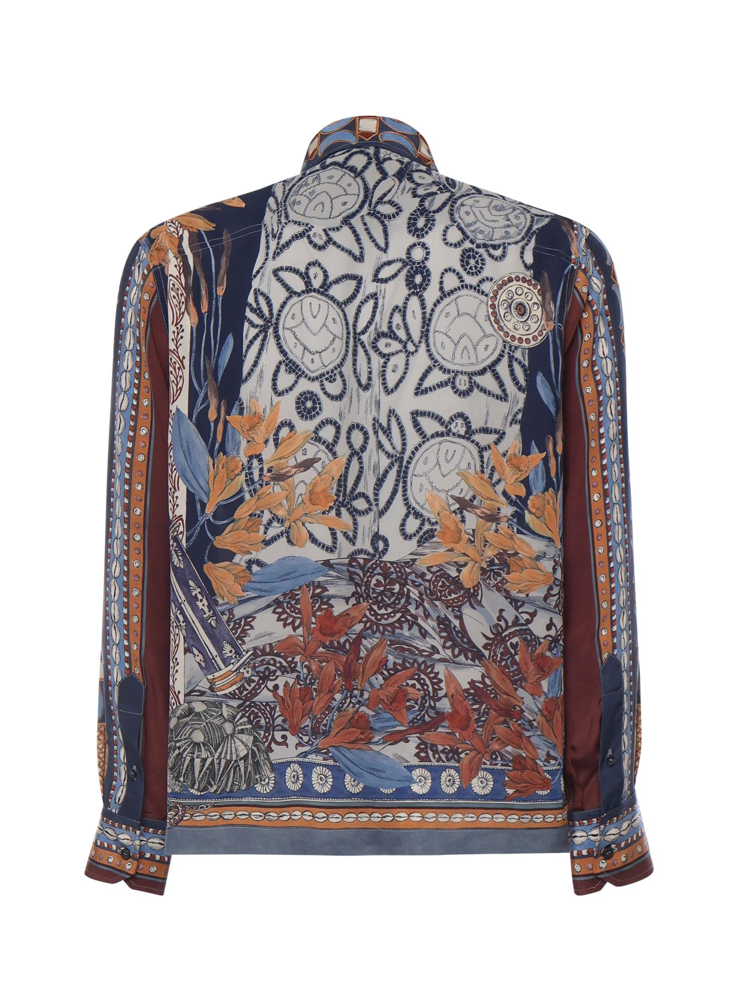 Camicia in seta con stampa piazzata leopardo MRIC0071 AKF11X0880 ETRO 