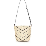 Borsa a tracolla Bucket Mini in rafia con motivo chevron 106835 A391HZ3Q PINKO 