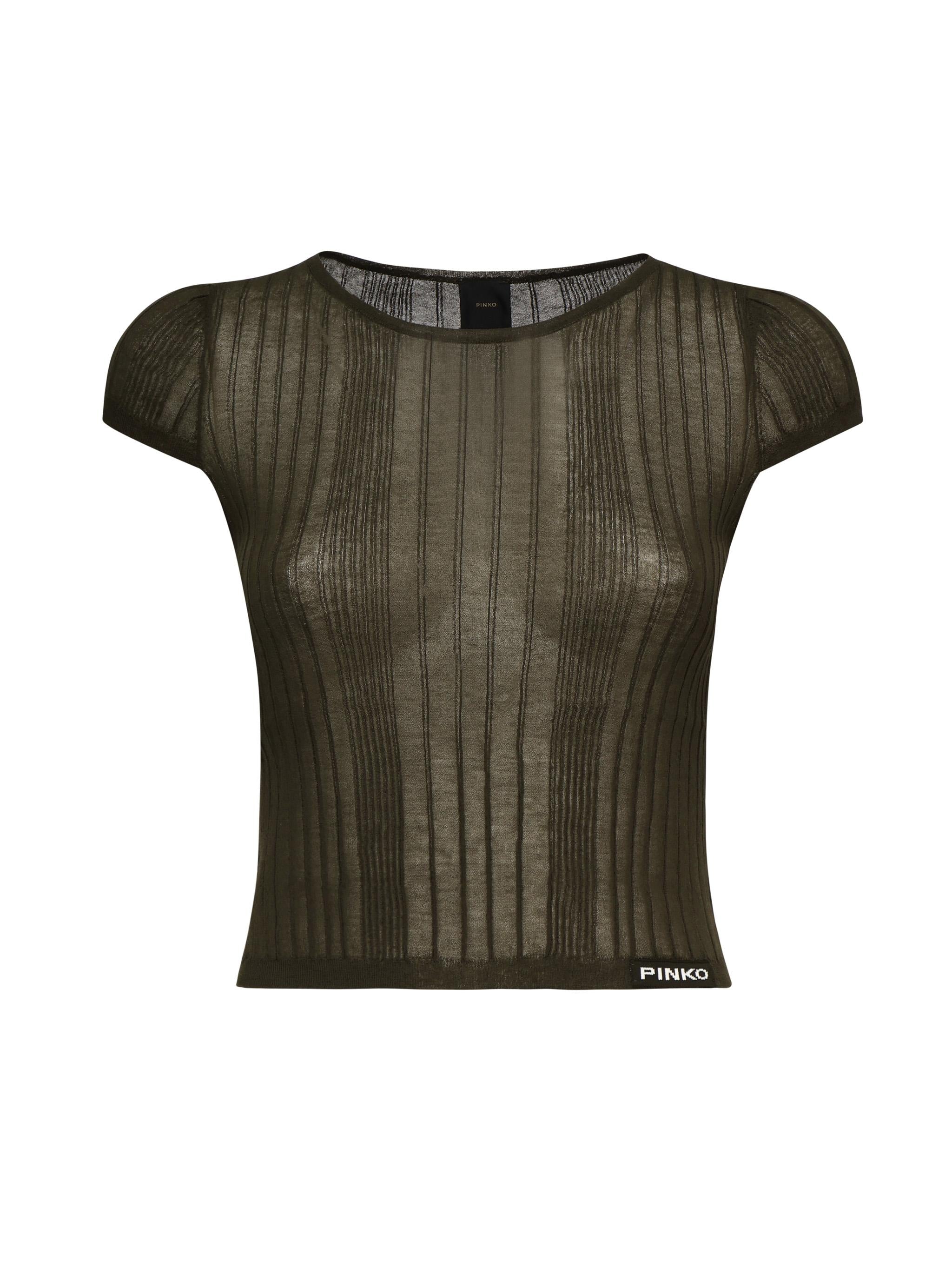 Maglia Tambora a costine<BR/> 104773 A1NDX18 PINKO 
