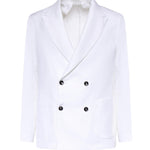 Blazer doppiopetto in lino MCAUS3259S26 282 MICHAEL COAL 