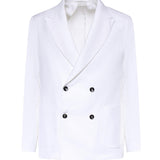 Blazer doppiopetto in lino MCAUS3259S26 282 MICHAEL COAL 