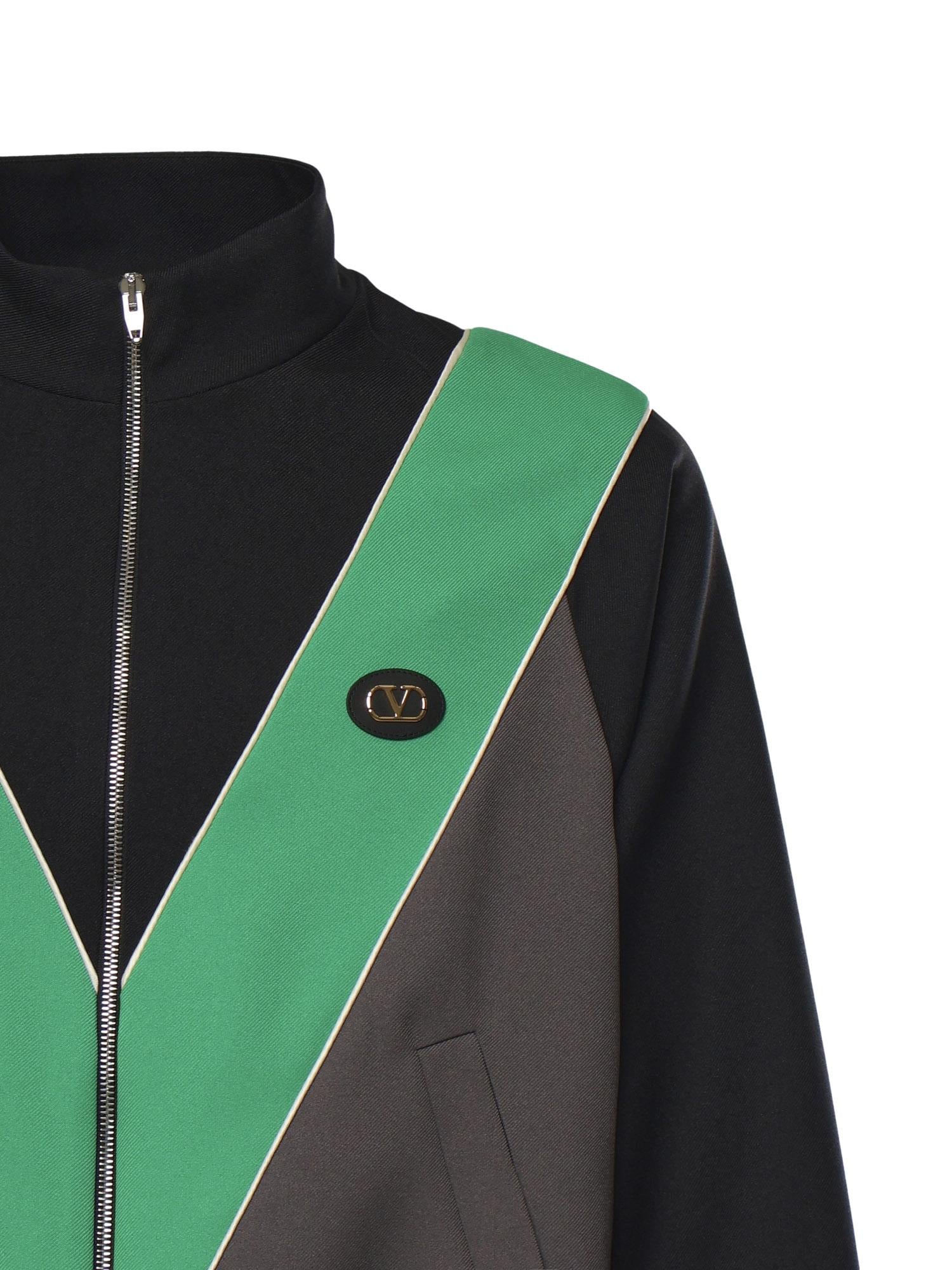 Felpa in nylon con V intarsiata 8V3MF29L AYYC2P VALENTINO GARAVANI 