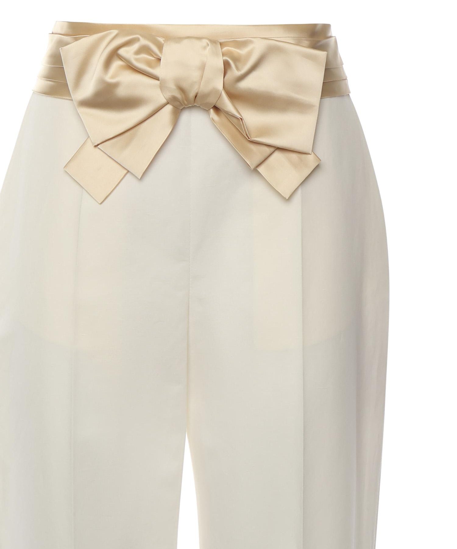 Pantaloni in cotone e lino con fiocco 7B3RB6F4 8T1A03 VALENTINO GARAVANI 