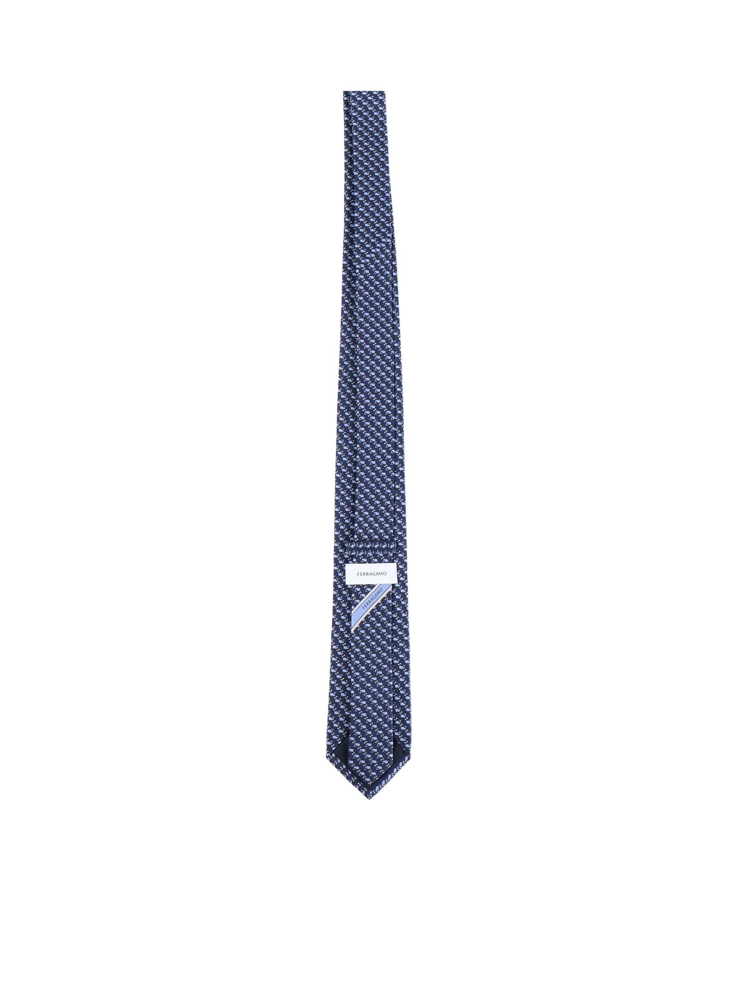 Cravatta in seta con stampa 351251 784011002 FERRAGAMO 