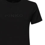 T-shirt con ricamo logo lettering 101752 A2RDZ99 PINKO 