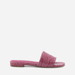 SANDALI SLIDES VICKY IN PELLE STAMPA COCCO<BR/> VICKY COCCOROSA GIULIANO GALIANO 