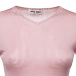 Maglia scollo a V in seta MML01B 18BQF0638 MIU MIU 