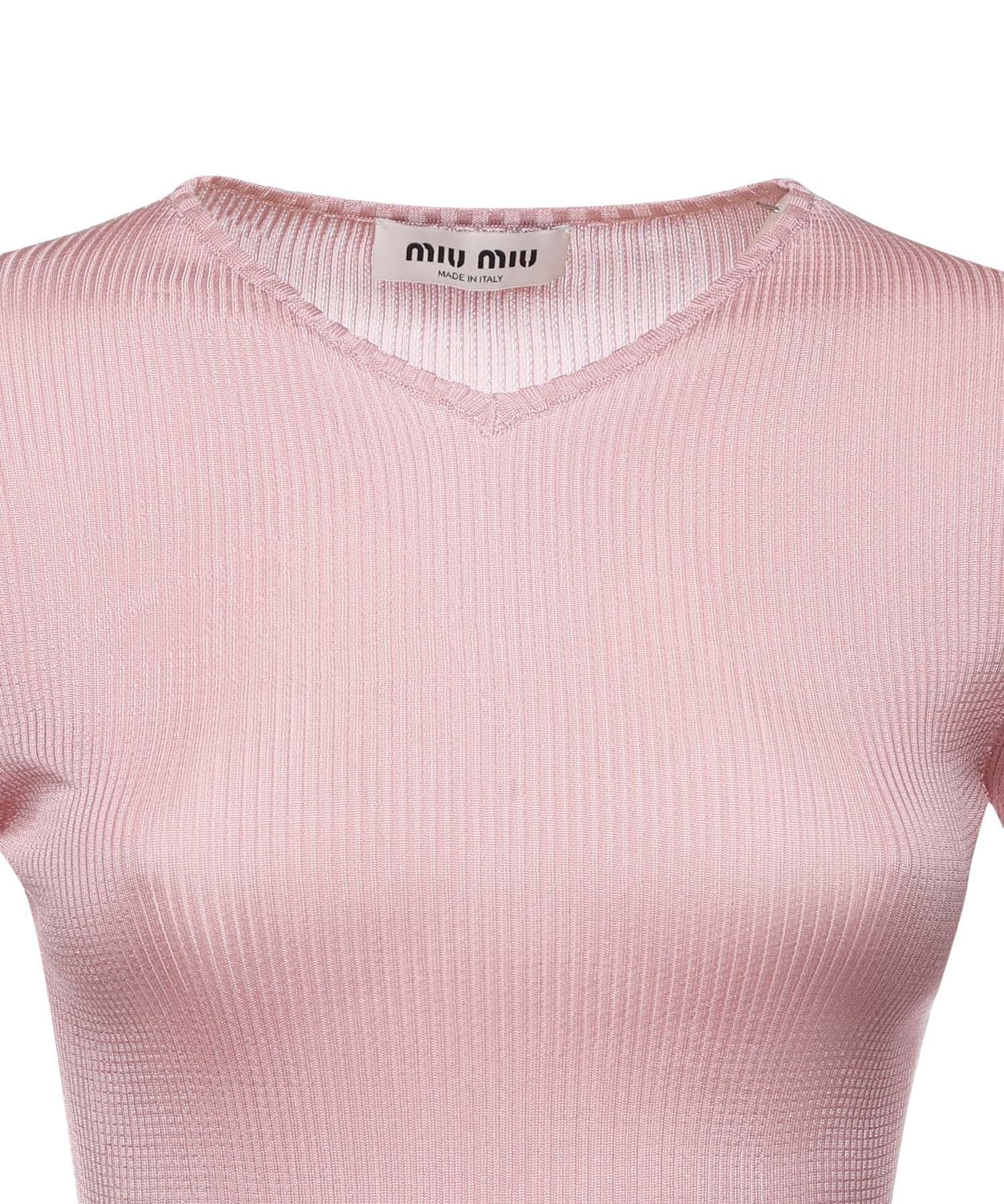 Maglia scollo a V in seta MML01B 18BQF0638 MIU MIU 