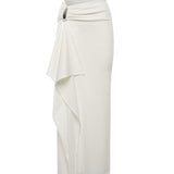 Gonna lunga Crystal in maglia a coste 25044334 WHITE CHRISTOPHER ESBER 