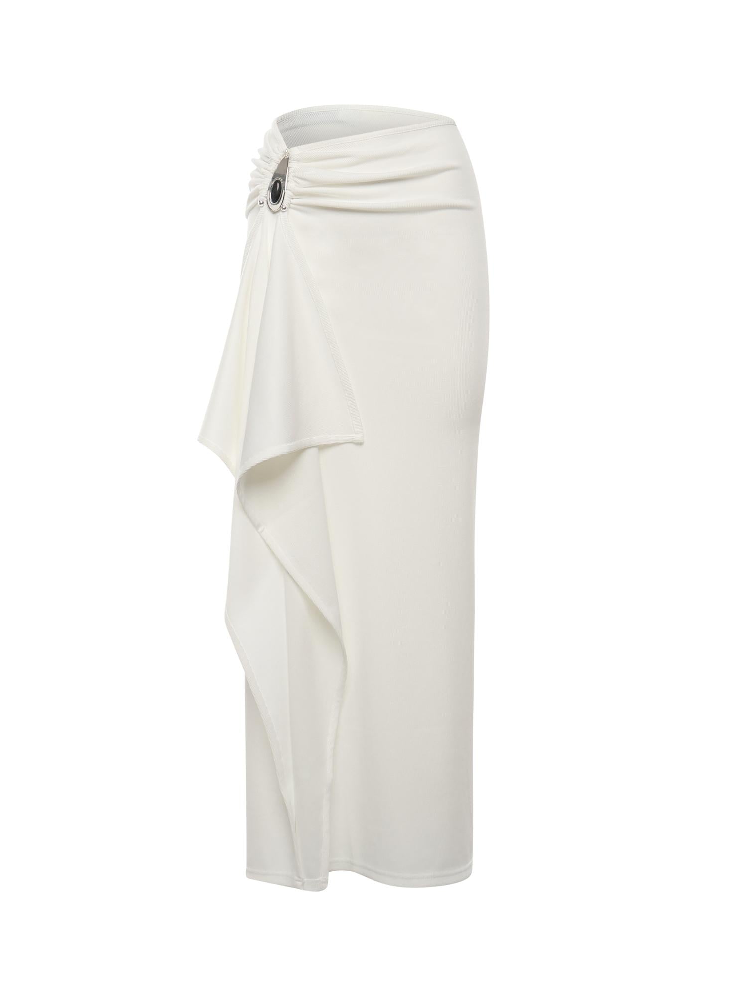 Gonna lunga Crystal in maglia a coste 25044334 WHITE CHRISTOPHER ESBER 