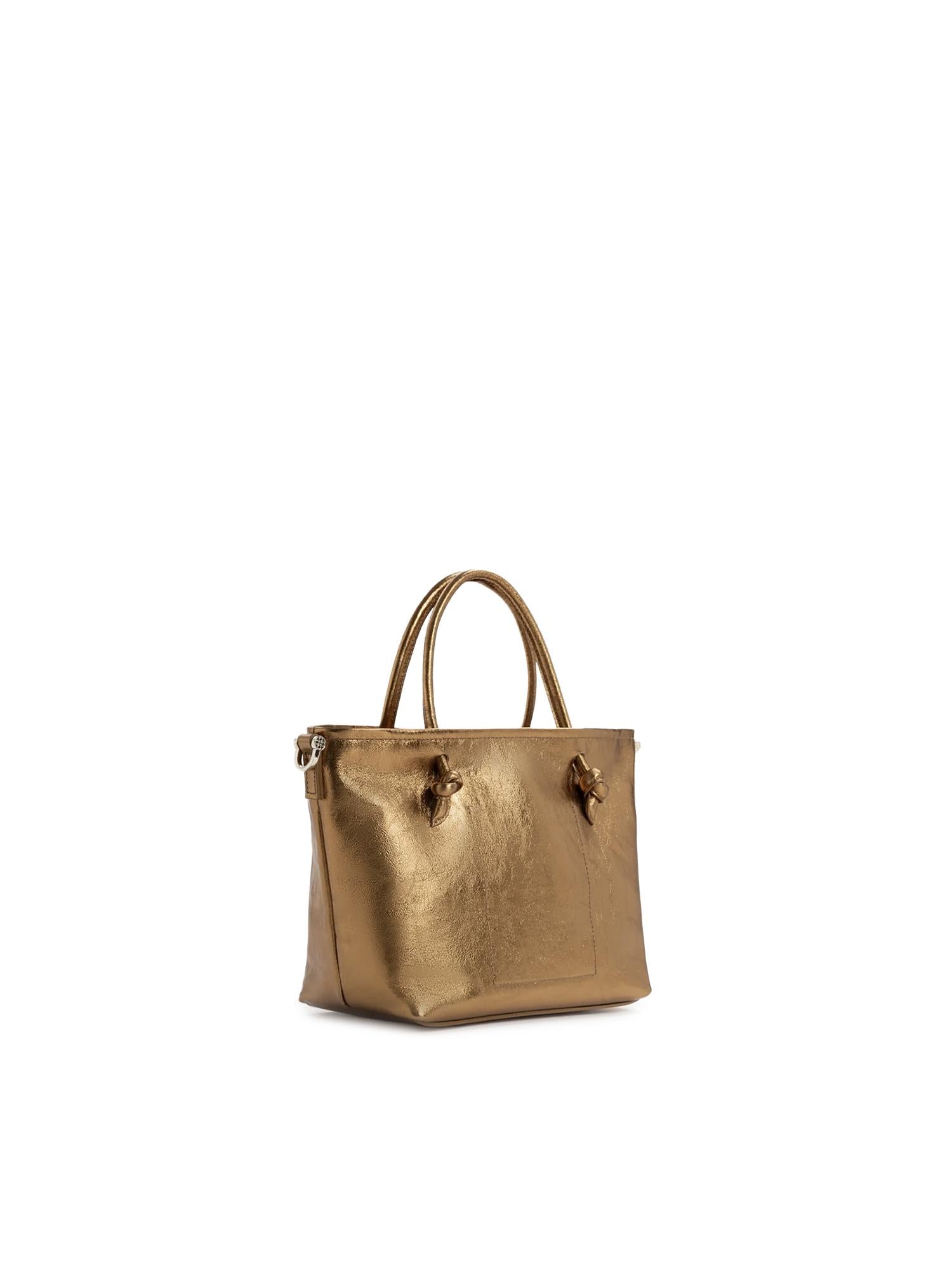 Mini bag in pelle con logo 73BP9VT02 LOLLI POPPOP BRONZE V° 73 