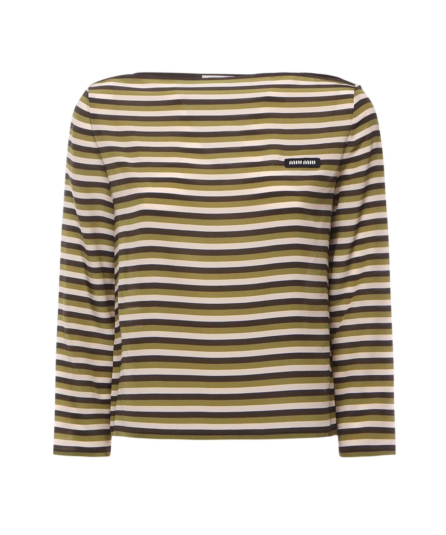 Top a righe con logo MT2144 1731F04DA MIU MIU 