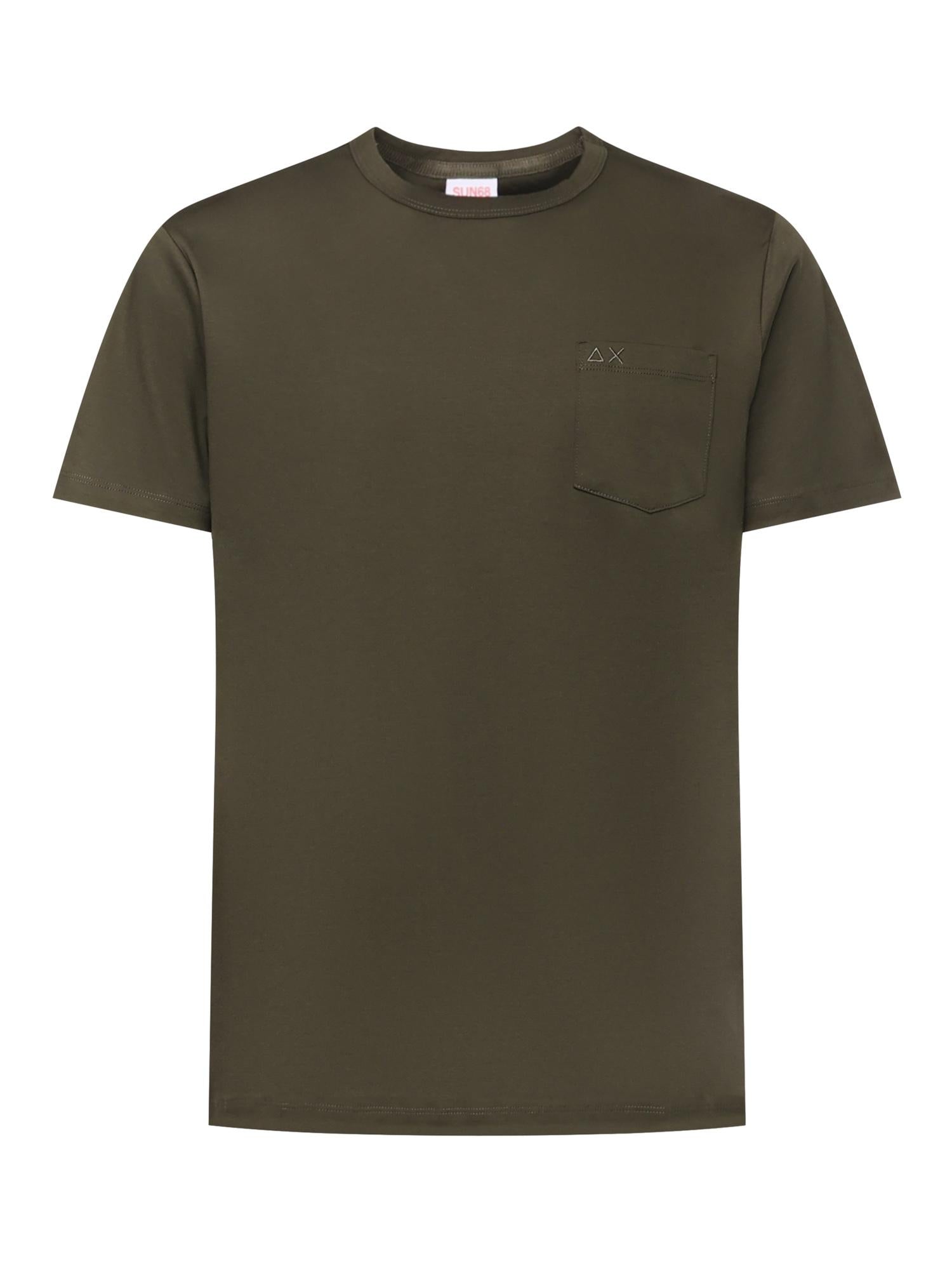 T-shirt in jersey di cotone con taschino T45101 74 SUN 68 