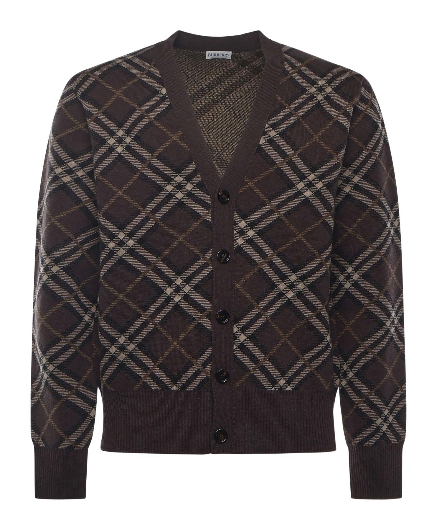Cardigan in lana e cashmere Check 8115705 B2412 BURBERRY 