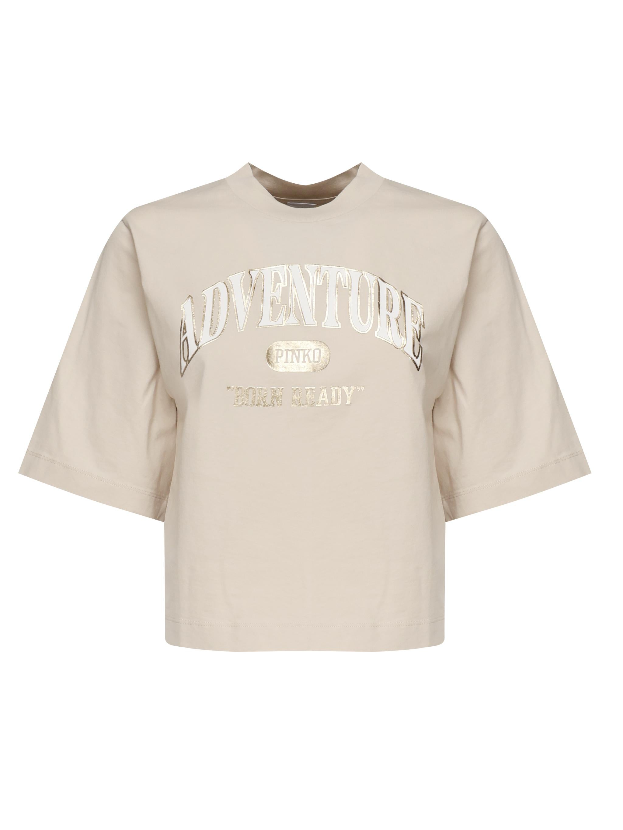 T-shirt crop con logo 104604 A2CSC03 PINKO 