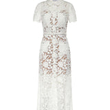 Abito midi in pizzo SS26096M W SELF-PORTRAIT 