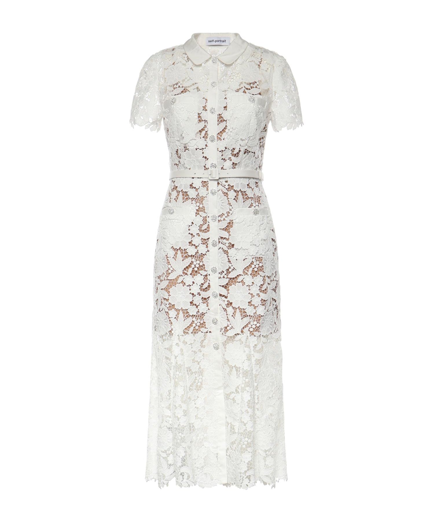 Abito midi in pizzo SS26096M W SELF-PORTRAIT 