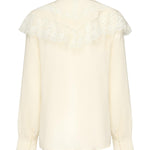 Blusa arricciata in seta e pizzo CHC25AHT56077 114 CHLOÉ 