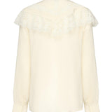 Blusa arricciata in seta e pizzo CHC25AHT56077 114 CHLOÉ 