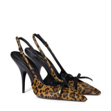 Décolleté slingback in pelle stampata con fiocco 5I474E XRYF0151 MIU MIU 
