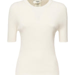 Maglia in seta e cotone con logo FZXD61 AUI4F08QQ FENDI 