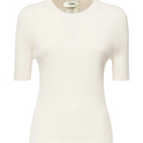Maglia in seta e cotone con logo FZXD61 AUI4F08QQ FENDI 