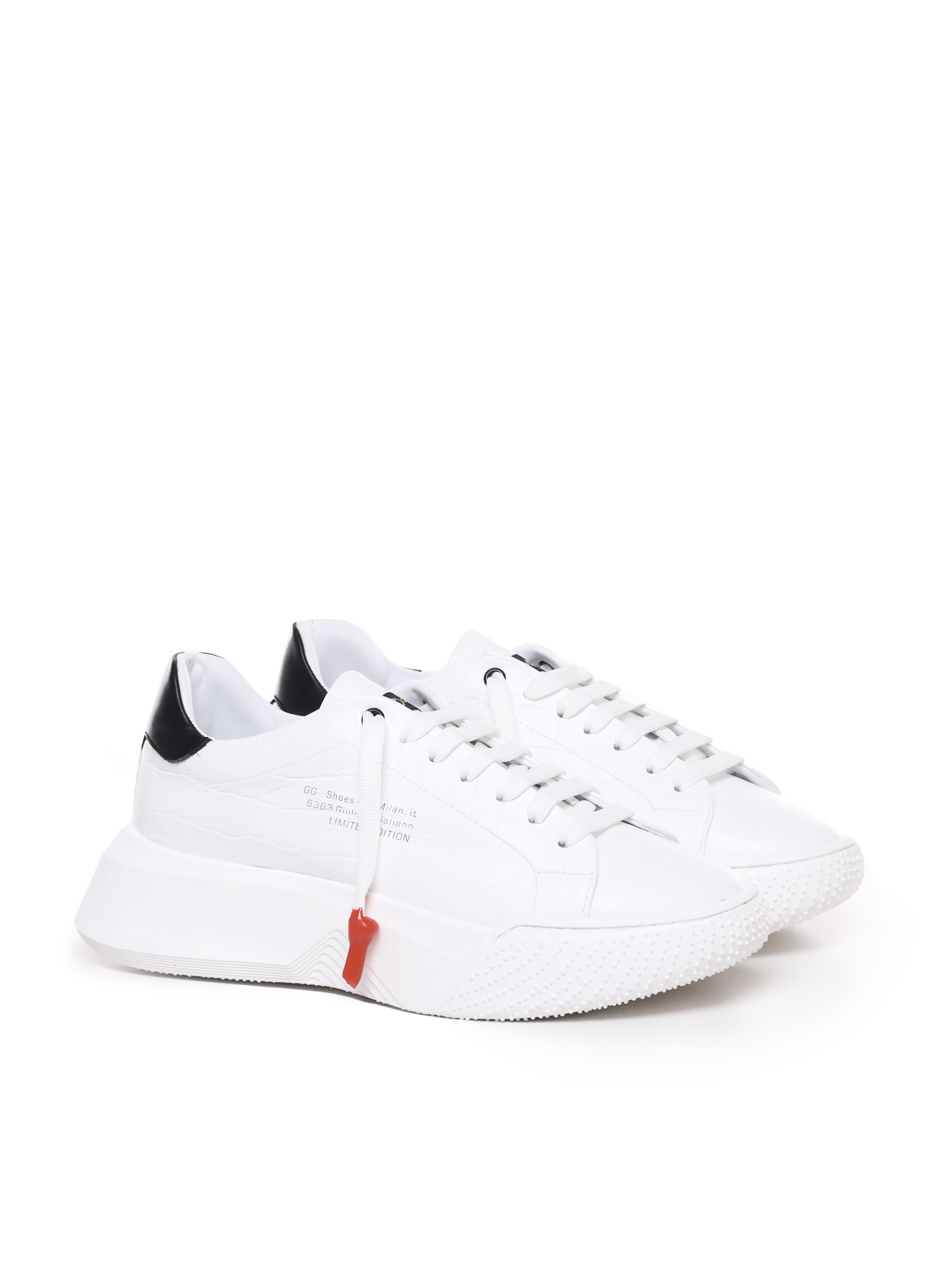 SNEAKERS NEMESIS IN PELLE STAMPA COCCODRILLO AI 2020 NEMESIS2 CROCKWHITE GIULIANO GALIANO 