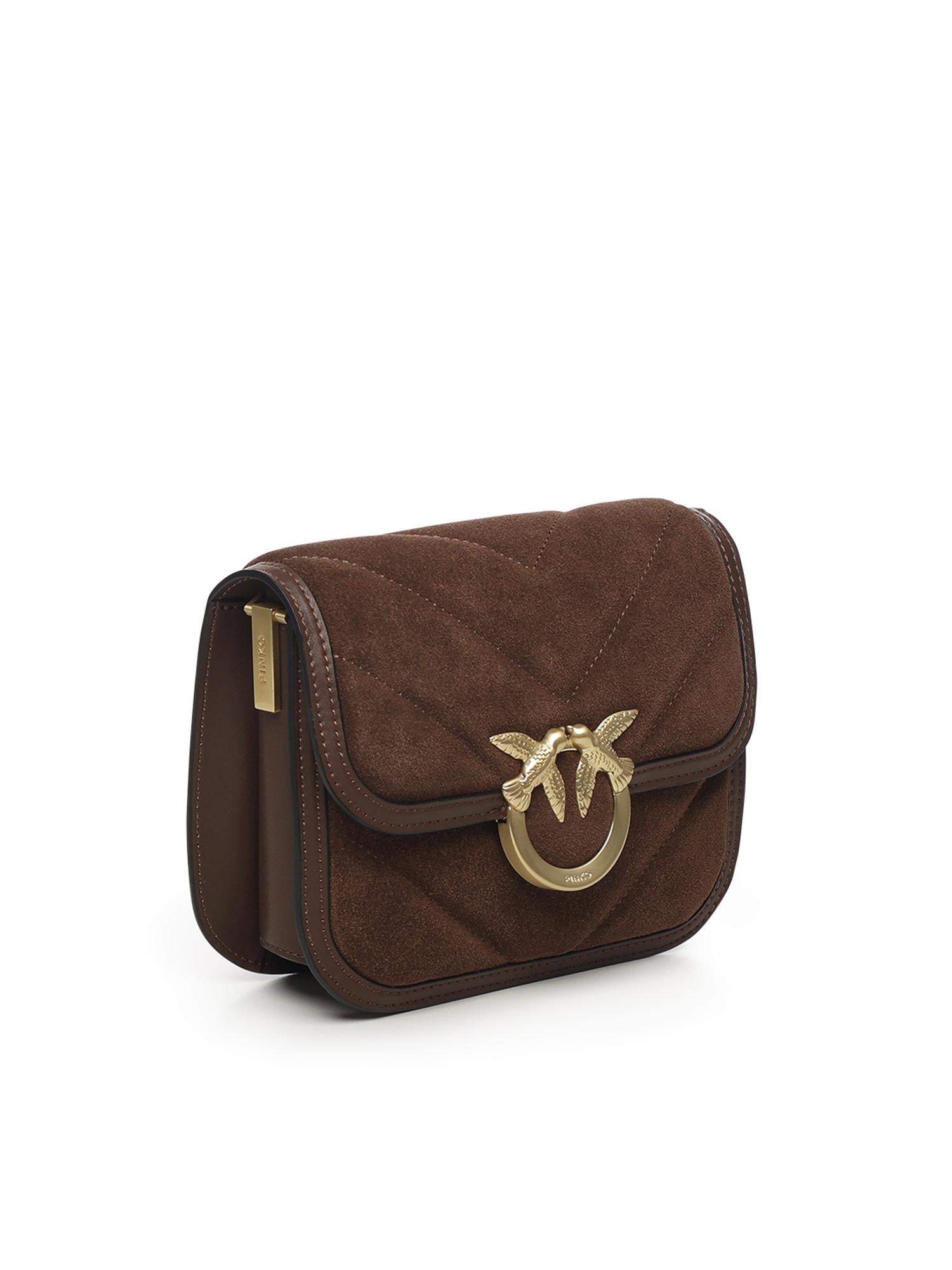 Borsa a spalla piccola Mini Love Bag Box in pelle scamosciata<BR/> 104297 A2JHL74V PINKO 