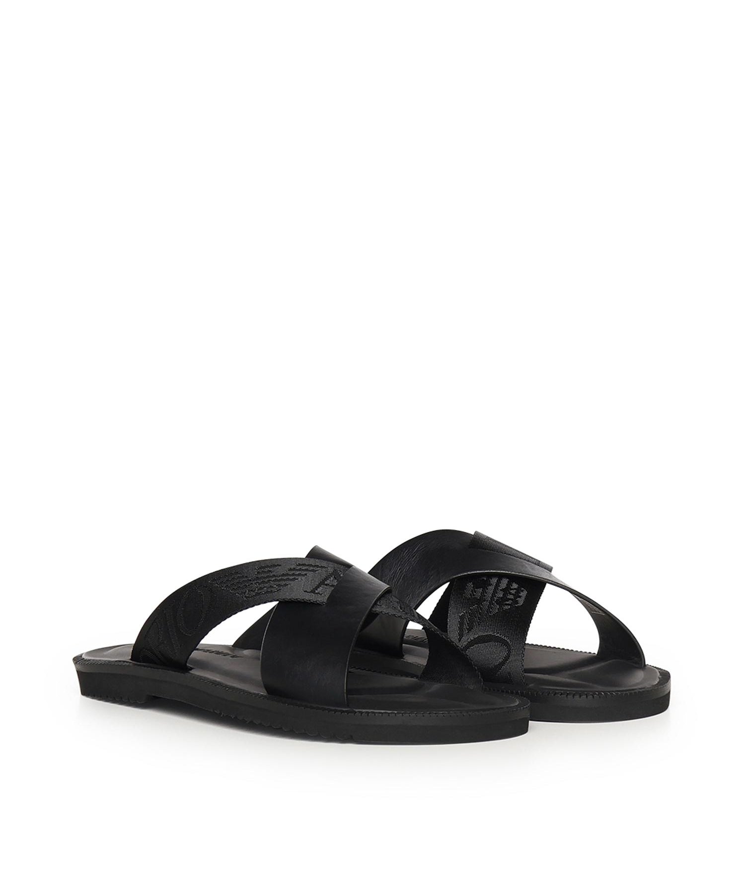 Sandali crossed in pelle e nastro con logo X4P124 XN787K001 EMPORIO ARMANI 